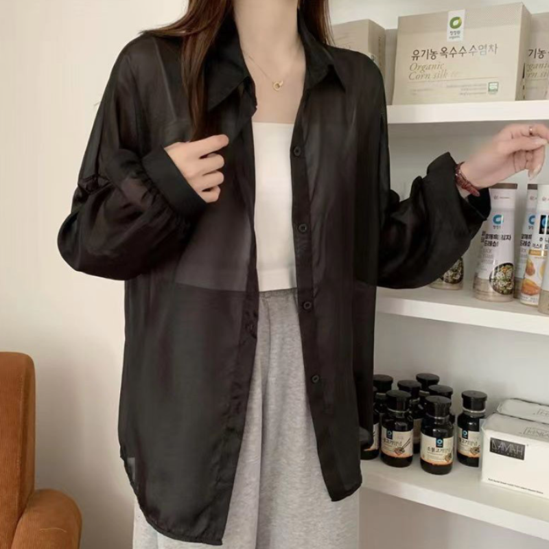 베이직 시스루 셔츠