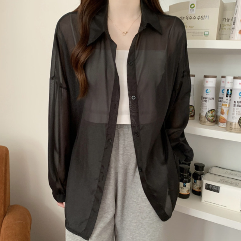 베이직 시스루 셔츠