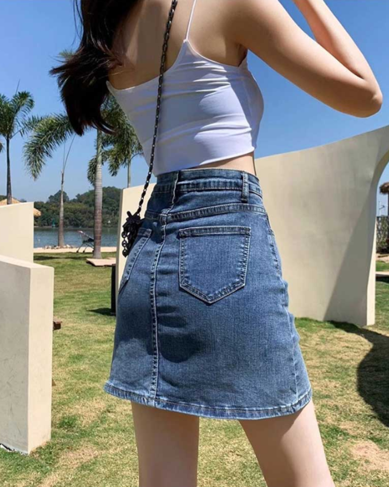 A-Line Edge 데님 스커트