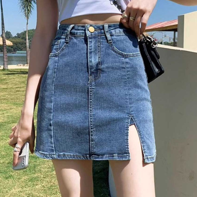 A-Line Edge 데님 스커트